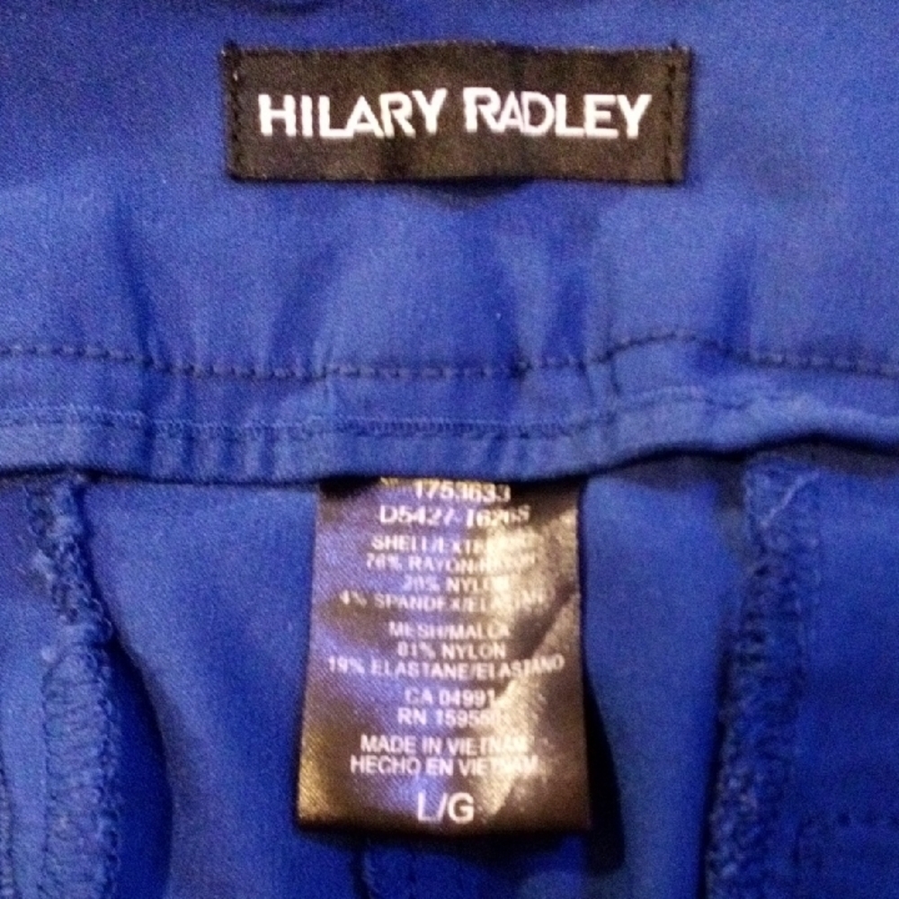 Hilary Radley Royal Blue Pull On Straight Leg Pants Womens Large L/G Stretch - Picture 5 of 5